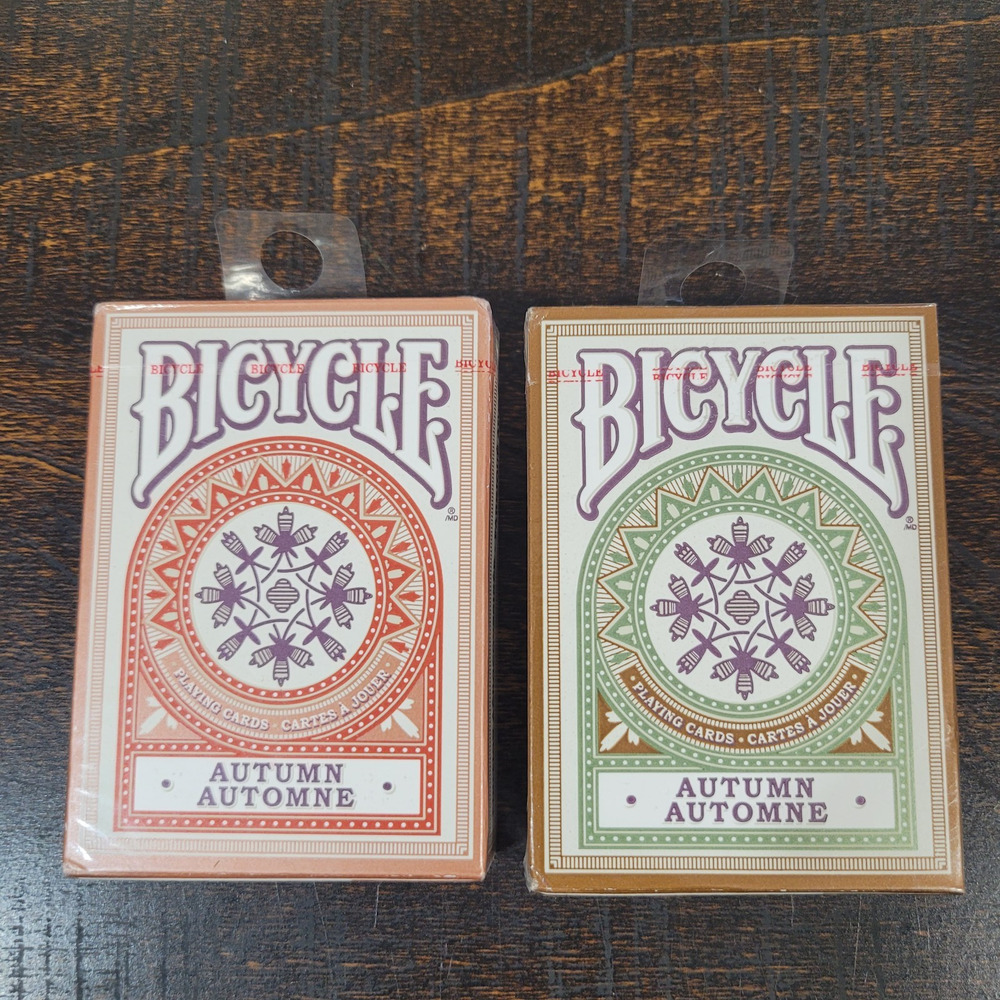 New Sealed 2016 Bicycle Autumn Green and Red Deck Set